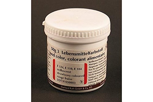 Lebensmittelfarbe, erdbeerrot, wasserlösliche Pulverfarbe, 9105, Ruth, 50g Lebensmittelfarbe, erdbeerrot, wasserlösliche Pulverfarbe, 9105, Ruth, 50g von Ruth GmbH