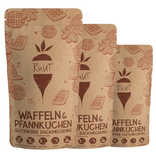 Ruut Glutenfreie Backmischung - Waffeln & Pfannkuchen 3x910g | Ohne Zusatzstoffe, Paleo, glutenfrei, getreidefrei, laktosefrei | Für Waffeln, Pancakes, Pfannkuchen & Crêpes von Ruut