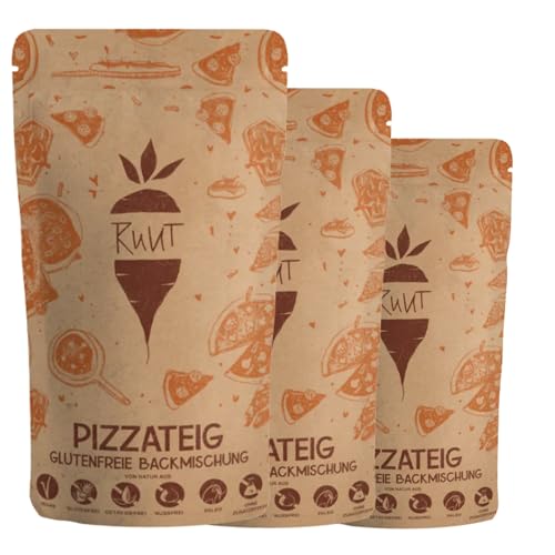 Ruut Glutenfreie Pizza Backmischung 3x900g – für 18x30cm Pizzen - Ohne Zusatzstoffe, Paleo, glutenfrei, getreidefrei, laktosefrei | Dünner, knuspriger Pizzaboden wie in Italien von Ruut