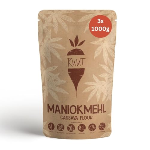 Ruut Maniokmehl aus Südamerika | 3 x 1kg Vorratspackung | Glutenfrei, Getreidefrei, Vegan, ohne Zusätze | Sportlich Aktiver Lebensstil, Paleo, AIP & Low-FODMAP geeignet von Ruut