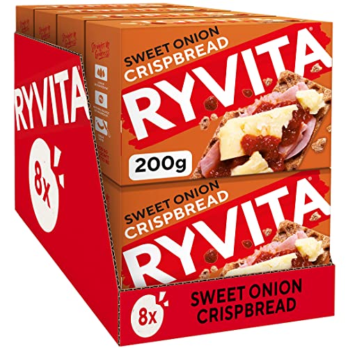 Ryvita Deli Sweet Zwiebel Roggen Knusperbrot 200g 8er Pack von Ryvita