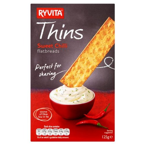Ryvita Thins Sweet Chili Flachbrot, 6 x 125 g von Ryvita
