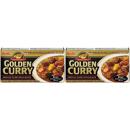 S&B Golden Curry scharf – Japanische Gewürzmischung zur Zubereitung von Curry-Gerichten – 1 x 220 g (Packung mit 2) von S&B
