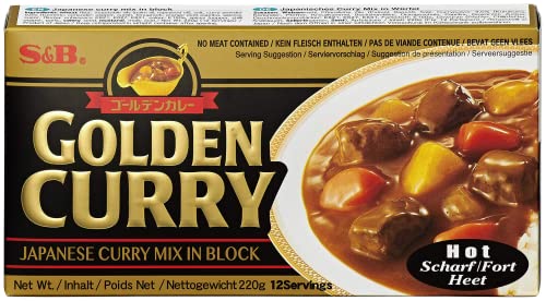 S&B Golden Curry scharf – Japanische Gewürzmischung zur Zubereitung von Curry-Gerichten – 1 x 220 g von S&B