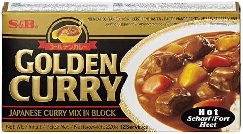 S&B Golden Curry scharf – Japanische Gewürzmischung zur Zubereitung von Curry-Gerichten – 1 x 220 g S&B Golden Curry scharf – Japanische Gewürzmischung zur Zubereitung von Curry-Gerichten – 1 x 220 g von S&B