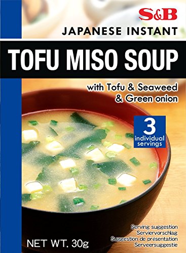 S&B Japanische Instant Tofu Miso Suppe mit Wakame Algen 30g (3Portionen) von S&B