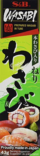 S&B Wasabi – Original japanische Meerrettich Paste in der Tube – Zum Würzen und Marinieren von Lebensmitteln – Mit 4,5 % Wasabi – 5 x 43 g von S&B