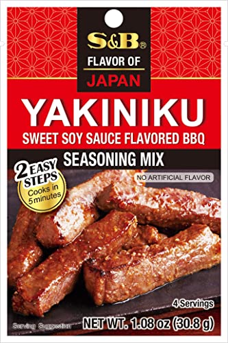 S&B Yakiniku Sweet Soy Sauce Flavored BBQ Seasoning Mix – Japanische Gewürzmischung zur Zubereitung von Fleisch – 1 x 30,8 g von S&B