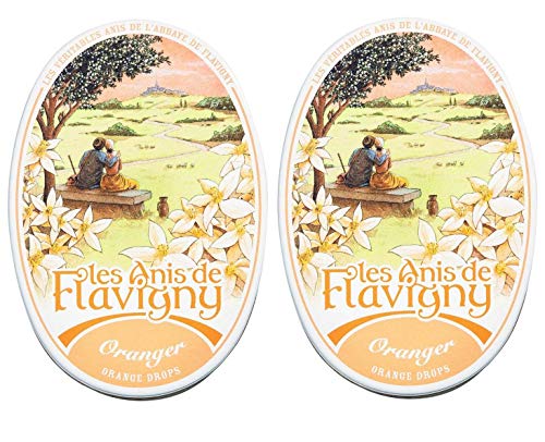 Les Anis de Flavigny - Anisbonbons Orangenblüte (Oranger) 2er Pack von S.A.S. Anis de l'Abbaye de Flavigny