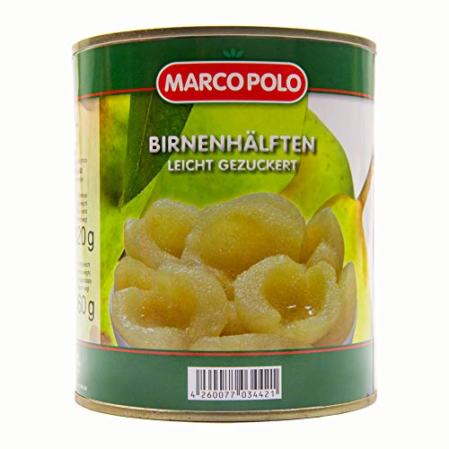 Food-United Birnenhälften halbe Frucht leicht gezuckert 1 Dose Füllmenge 820g ATG 460g einzigartiges Birnen-Aroma sonnenverwöhnter reifer Birnen ohne zusätzliche Aromen (1 Dose) von S.Mile GmbH