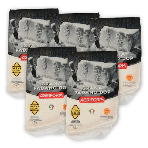 Food-United GRANA PADANO 5x930g formaggio-italiano-Hartkäse DOP Italienischer-Käse am Stück über 10 Monate gereift mit g.U.-Siegel zum Reiben würzig aromatisch von S.Mile GmbH