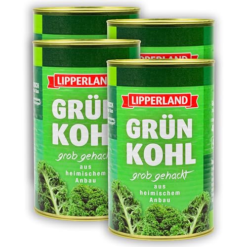 Food-United GRÜNKOHL handverlesen Füllmenge 4KG ATG 2,8KG 4x Maxi Dose Konserve küchenfertig ohne Zusatzstoffe nur 3 natürliche Zutaten vegan laktosefrei glutenfrei von S.Mile GmbH