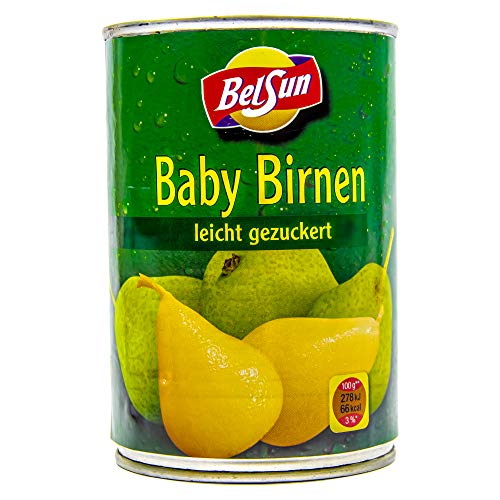 Food-United Ganze Baby Birnen leicht gezuckert 1 Dose Füllmenge 425g ATG 200g geschält in Spanien sonnenverwöhnt zart und bissfest volles Aroma Top Qualität Sommerfrüchte (1 Dose) von S.Mile GmbH