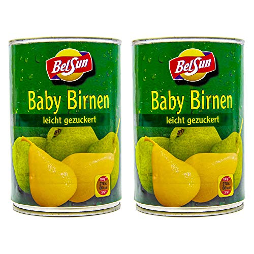 Food-United Ganze Baby Birnen leicht gezuckert 2 Dosen Füllmenge 425g ATG 200g geschält in Spanien sonnenverwöhnt zart und bissfest volles Aroma Top Qualität Sommerfrüchte (2 Dosen) von S.Mile GmbH