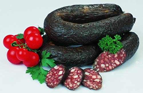 Food-United Geräucherte Blutwurst am Ring 1,4 KG mit Schweinefleisch Schweinekopffleisch Schweineschwarten Schweineleber frischn Schweineblut und Reingewürzen handwerklich hergestellt (1400) von S.Mile GmbH