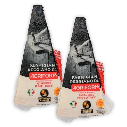 Food-United PARMIGIANO REGGIANO DOP Parmesan Italienischer-formaggio-italiano-Hartkäse 2x 0,2 KG original am Stück über 18 Monate gereift zum Reiben würzig aromatisch von S.Mile GmbH