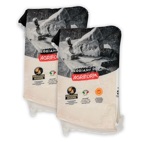 Food-United PARMIGIANO REGGIANO DOP Italienischer- formaggio-italiano-Hartkäse 2x 0,9 KG original am Stück über 18 Monate gereift zum Reiben würzig aromatisch von S.Mile GmbH