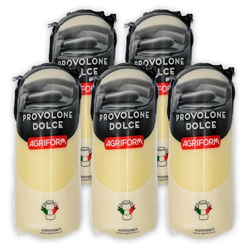Food-United Provolone Käse Agriform 5x ca. 1 Kg Italienischer-Pasta-Filata-Schnittkäse pikant wüzig-kräftig aromatisch schmelzbar weicher Teig von S.Mile GmbH