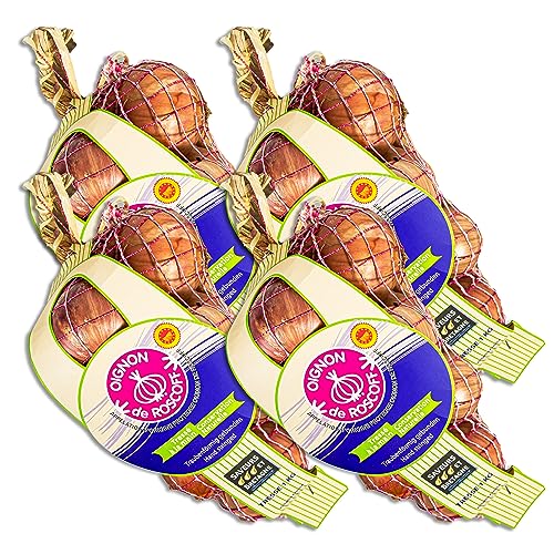 Food-United Roscoff Zwiebeln 6 kg AOP Oignon de Roscoff rose Frankreich mild aromatisch Edel-Zwiebel als Zopf Premium Qualität super Haltbarkeit hoher Gehalt an den Vitaminen A, B und C von S.Mile GmbH