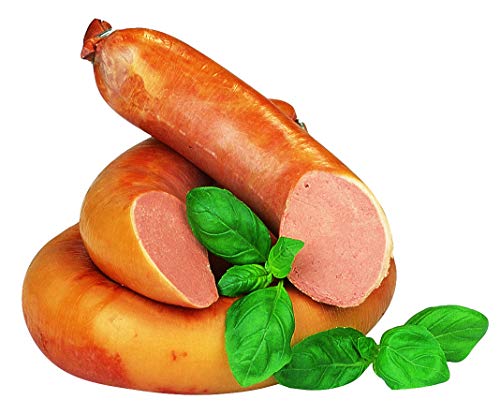 Food-United Streichwurst 500g fein zerkleinert im Ring geraucht aus 56 % Schweinefleisch mit leicht süßlichem Geschmack mit Sahne und Honig verfeinert essbarer Naturdarm Rinderkranz Kochwurst von S.Mile GmbH