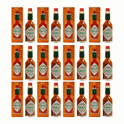 Food-United Tabasco Pepper Sauce Soße 12 Glasflaschen 60ml original fruchtig scharf nur 3 natürliche Zutaten keine Konservierungsstoffe ohne zusätzliche Aromen 3 Jahre in Holzfässern gereift von S.Mile GmbH