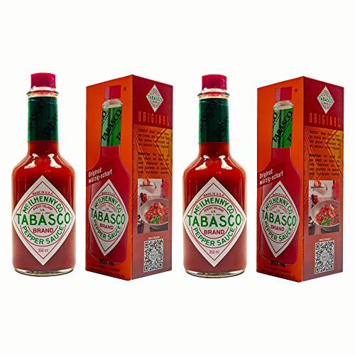 Food-United Tabasco Pepper Sauce Soße 2 Glasflaschen 350ml original fruchtig scharf nur 3 natürliche Zutaten keine Konservierungsstoffe ohne zusätzliche Aromen 3 Jahre in Holzfässern gereift von S.Mile GmbH