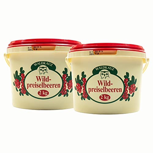 Food-United Wild-Preiselbeeren 4000g köstlich herb fruchtig-sauer würzig süß Wild-Fleisch-Gerichte Camembert Kuchen Konfitüre schonend veredelt handgesammelt Wildfrucht von S.Mile GmbH