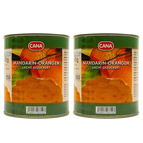 Food-United türkische Mandarin-Orangen geschält ohne Kerne leicht gezuckert in Sirup 2 Dosen Füllm 800g ATG 480g Ring-Pull-Verschluss intensiv komplexes Aroma gleichmäßige ganze Segmente (2 Dosen) von S.Mile GmbH