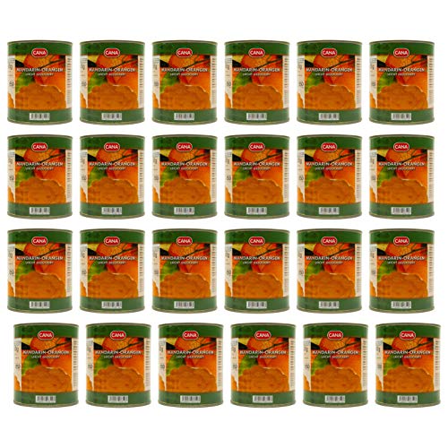 Food-United türkische Mandarin-Orangen geschält ohne Kerne leicht gezuckert in Sirup 24 Dosen Füllm 800g ATG 480g Ring-Pull-Verschluss intensiv komplexes Aroma gleichmäßige ganze Segmente (24 Dosen) von S.Mile GmbH