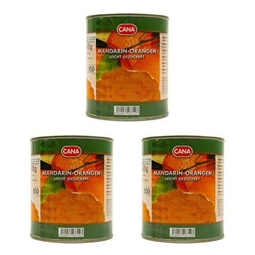 Food-United türkische Mandarin-Orangen geschält ohne Kerne leicht gezuckert in Sirup 3 Dosen Füllm 800g ATG 480g Ring-Pull-Verschluss intensiv komplexes Aroma gleichmäßige ganze Segmente (3 Dosen) von S.Mile GmbH