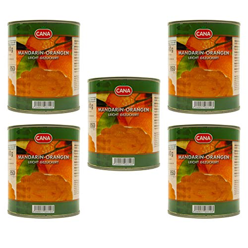 Food-United türkische Mandarin-Orangen geschält ohne Kerne leicht gezuckert in Sirup 5 Dosen Füllm 800g ATG 480g Ring-Pull-Verschluss intensiv komplexes Aroma gleichmäßige ganze Segmente (5 Dosen) von S.Mile GmbH