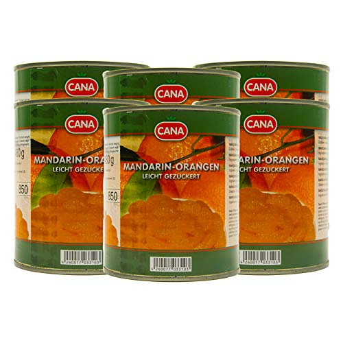 Food-United türkische Mandarin-Orangen geschält ohne Kerne leicht gezuckert in Sirup 6 Dosen Füllm 800g ATG 480g Ring-Pull-Verschluss intensiv komplexes Aroma gleichmäßige ganze Segmente (6 Dosen) von S.Mile GmbH