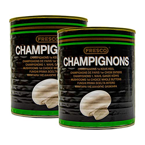 Food-United weiße Champignons ganze Köpfe 2 Dosen Füllmenge 800g ATG 460g gekocht tolles Champignon-Aroma keine Zusätze ohne Konservierungsstoffe 1. Wahl Premium Qualität ohne Aroma-Zusätze von S.Mile GmbH