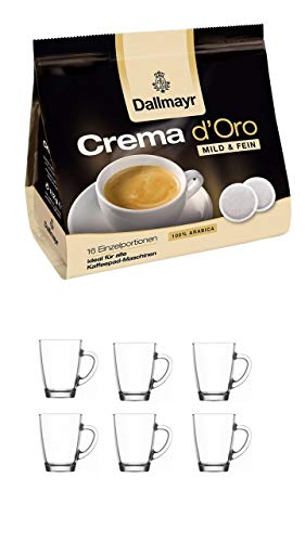 Dallmayr Kaffee Crema d'oro mild und fein Kaffeepads, + 6 Gläser mit Henkel 300ml … von S