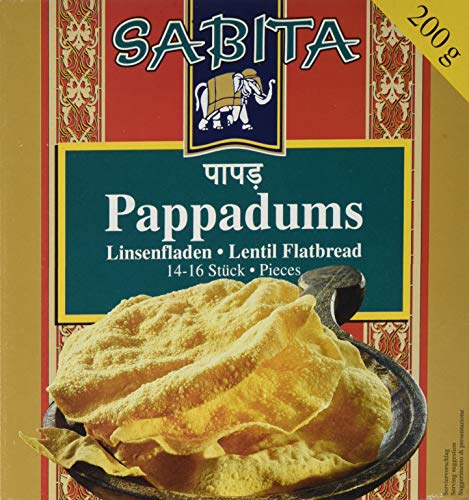 Sabita Pappadums, getrocknete Linsenfladen, 12er Pack (12 x 200 g) von SABITA