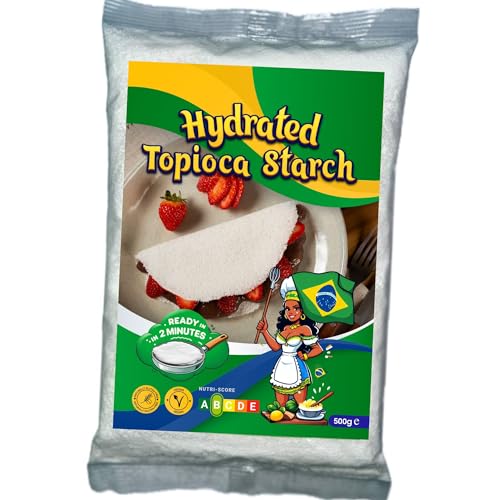 Tapioka-Gummi, hydratisiert, 500 g, ideal für brasilianische Tapioka, glutenfrei, gentechnisch verändert, vegan, Premium-Qualität. Saboráportuguesa von SABORÁPORTUGUESA