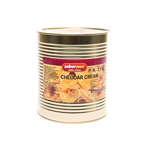 SABORMEX Cheddarcreme 2,5 kg Cheddar-Käsesauce für Nachos Cheddar Dipe und cremige Tafelsoße Große Dose Käsesauce Traditionelle mexikanische Küche SABORMEX Cheddarcreme 2,5 kg Cheddar-Käsesauce für Nachos Cheddar Dipe und cremige Tafelsoße Große Dose Käsesauce Traditionelle mexikanische Küche von SABORMEX
