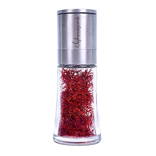 SAFRAN MÜHLE inkl. Safranfäden 4,6 Gr. feiner Safranpulver SAFFRON Grinder von SAFRAN EXPERTE