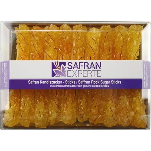 Safran Kandis Zucker 4 Dosen x 19 Sticks zum Süßen von Tee und Kaffee von SAFRAN EXPERTE