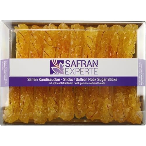 Safran Kandis Zucker 4 Dosen x 19 Sticks zum Süßen von Tee und Kaffee von SAFRAN EXPERTE