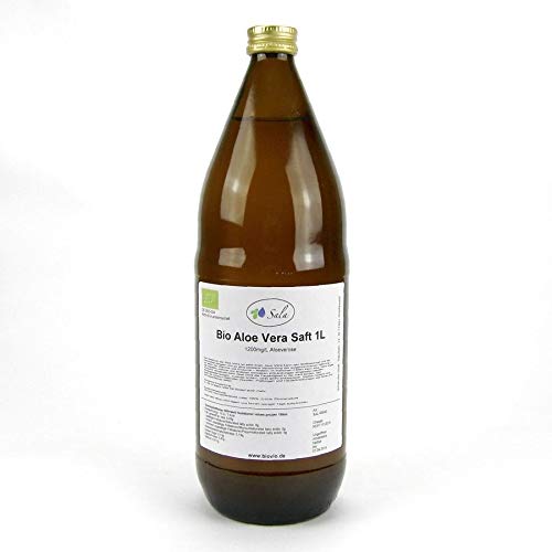 2x Sala Bio Aloe Vera Saft 100% Direktsaft 1200mg/L Aloverose 1000 ml 1 Liter Glasflasche von Sala