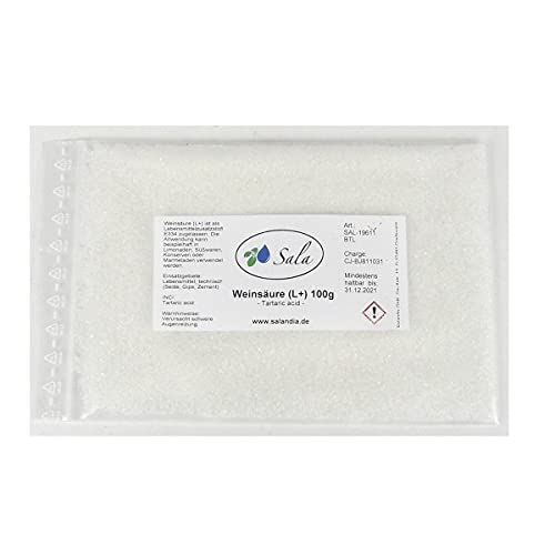 Sala Weinsäure Grieß E 334 Lebensmittelqualität 100 g Beutel von Sala