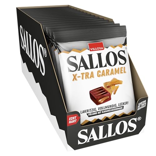 SALLOS X-TRA Caramel Vorrats-Pack – Lakritz-bonbons mit süßer Karamellfüllung, aus natürlichem Süßholzsaft, vegan, im Vorrats-Pack, 15 x 135 g SALLOS X-TRA Caramel Vorrats-Pack – Lakritz-bonbons mit süßer Karamellfüllung, aus natürlichem Süßholzsaft, vegan, im Vorrats-Pack, 15 x 135 g von SALLOS