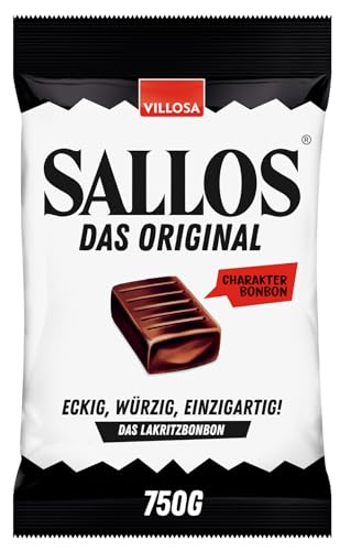 SALLOS das Original im großen Vorteilspack – Lakritz-Bonbon mit Kräutern, aus natürlichem Süßholzsaft, würziges Lakritz, vegan, im Vorrats-Pack, 750 g von SALLOS