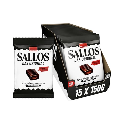 SALLOS das Original Vorrats-Pack – Lakritz-Bonbon mit Kräutern, aus natürlichem Süßholzsaft, würzige Lakritz-Kombination, vegan, im Vorrats-Pack, 15 x 150 g SALLOS das Original Vorrats-Pack – Lakritz-Bonbon mit Kräutern, aus natürlichem Süßholzsaft, würzige Lakritz-Kombination, vegan, im Vorrats-Pack, 15 x 150 g von SALLOS