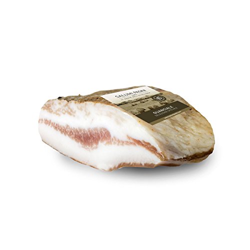 Guanciale Speck italienisch Stück 250g Salumi Pasini® | Italienisches Schweinefleisch Guanciale Schinken | Guanciale Italien für klassische Gerichte von Salumi Pasini
