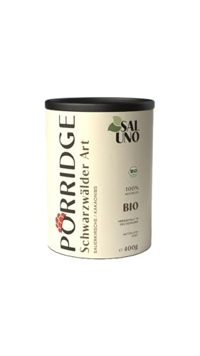 Saluno Bio Porridge Schwarzwälder Art, mit Vollkorn-Haferflocken, feinem Kakao, knackigen Kakaonibs und Sauerkirschen I mit natürlicher Süße und ohne Zusatzstoffe I auch als Overnight Oats oder Müsli von SALUNO