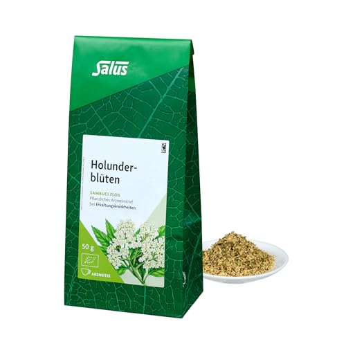 Salus - Holunderblüten Tee - 1x 50 g Beutel - lose - Arzneitee - Sambuci flos - pflanzliches Arzneimittel bei Erklätungskrankheiten - bio von Salus