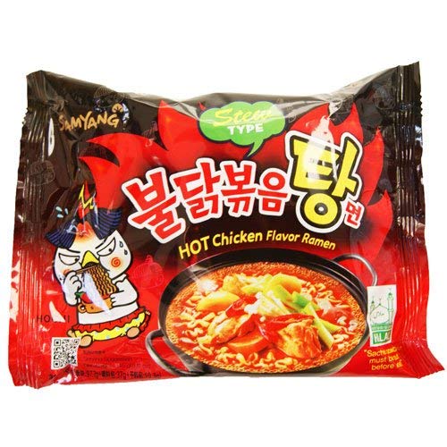 Samyang Buldak Hot Chicken Flavor Ramen, Instantnudeln Stew Type, scharfe Ramen Suppe, Eintopf mit Hühnchengeschmack, Karton mit 40 Packungen (40 x 145g) von SAMYANG