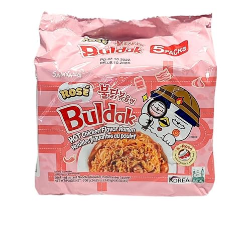 Samyang Rose Buldak Hot Chicken Flavor Ramen Nouilles Piquantes au Poulet 5 Stück von SAMYANG